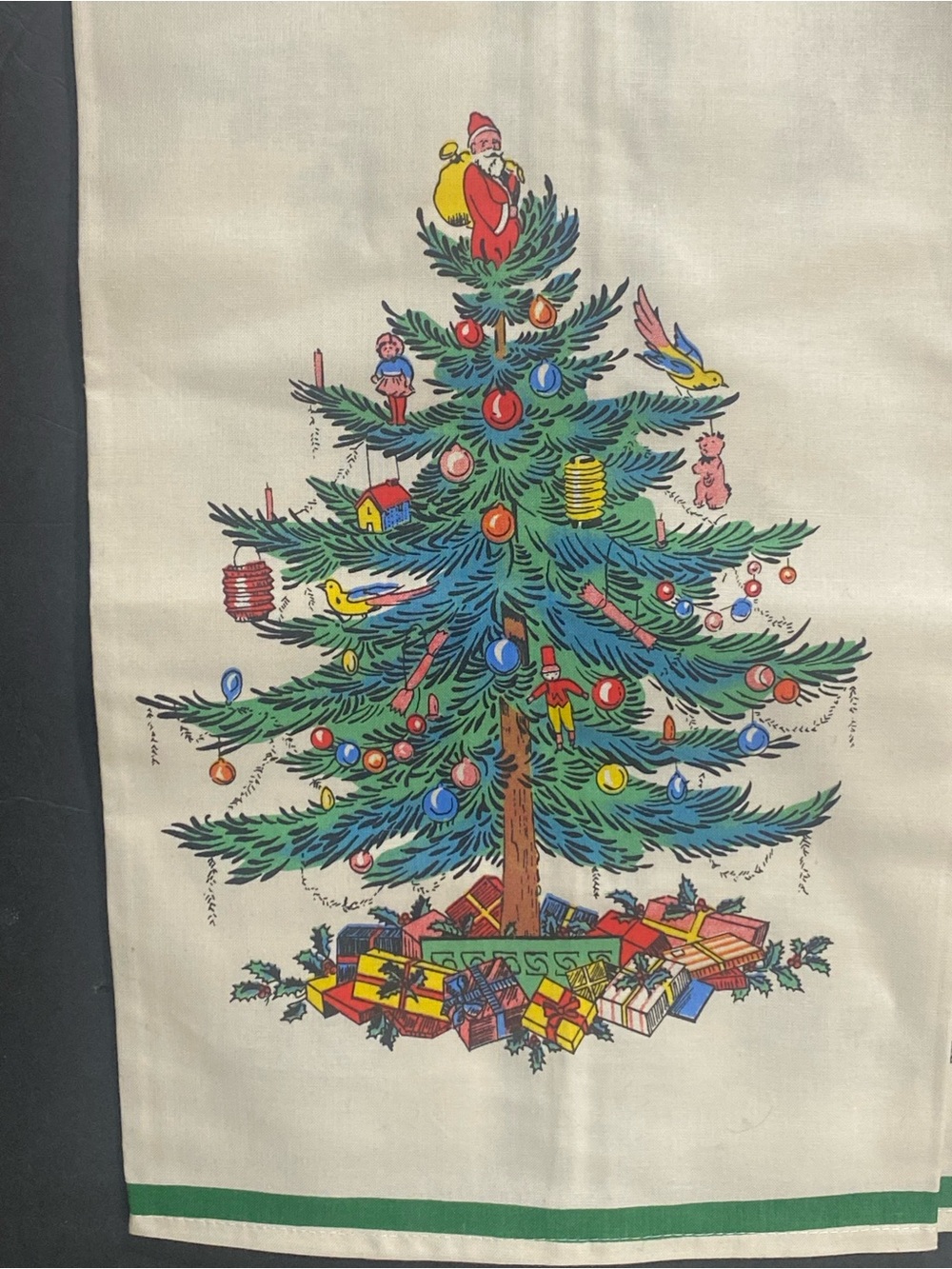Vintage Christmas Spode kitchen towel